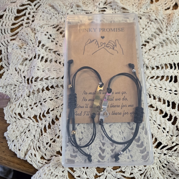 PINK Victoria's Secret Gold and Silver Heart Cutout Bracelets - Picture 3 of 3